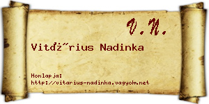 Vitárius Nadinka névjegykártya